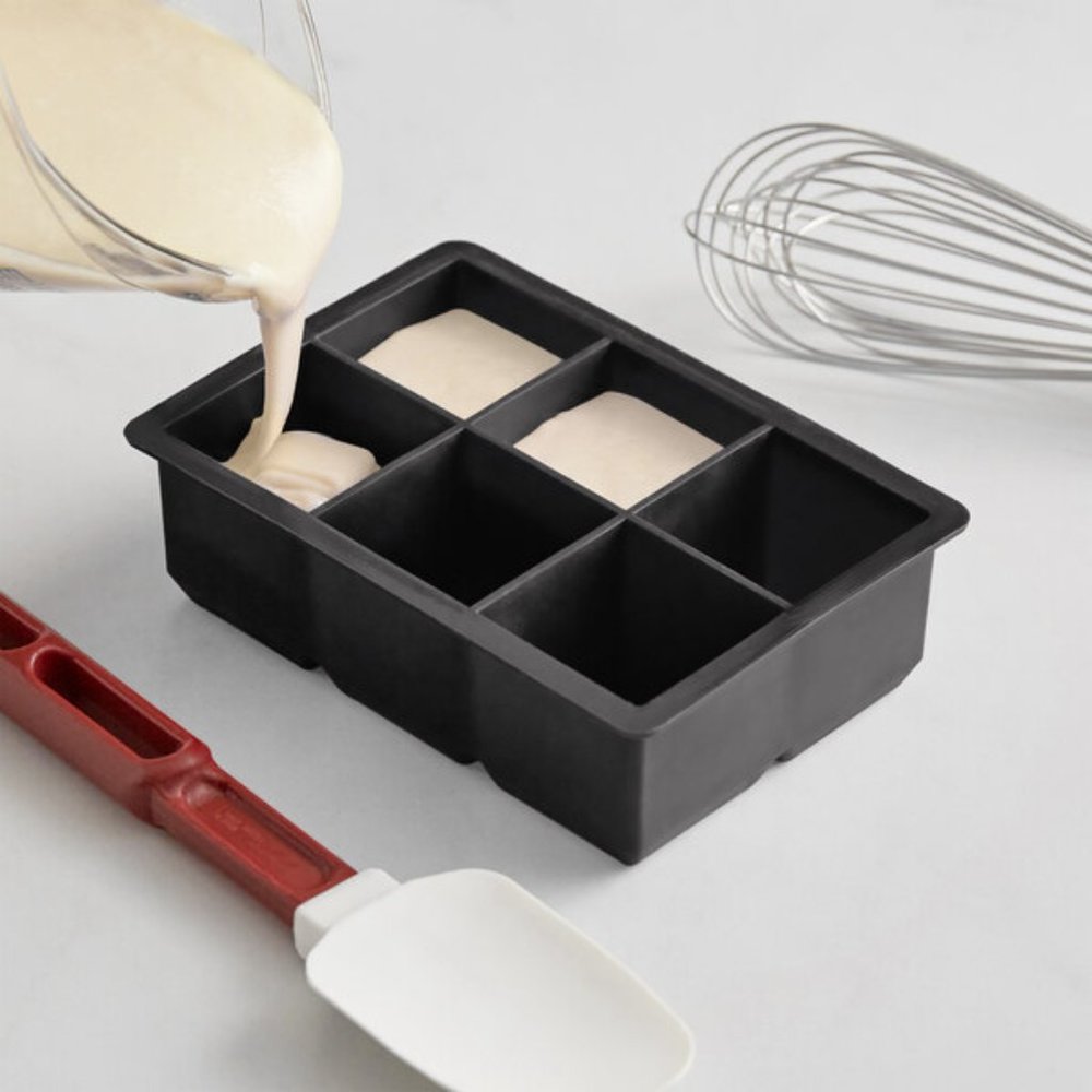 Silicone Ice Cube Trays Bundle 2 Pack Large Square Cube Round Sphere Molds Black - Picture 6 of 12